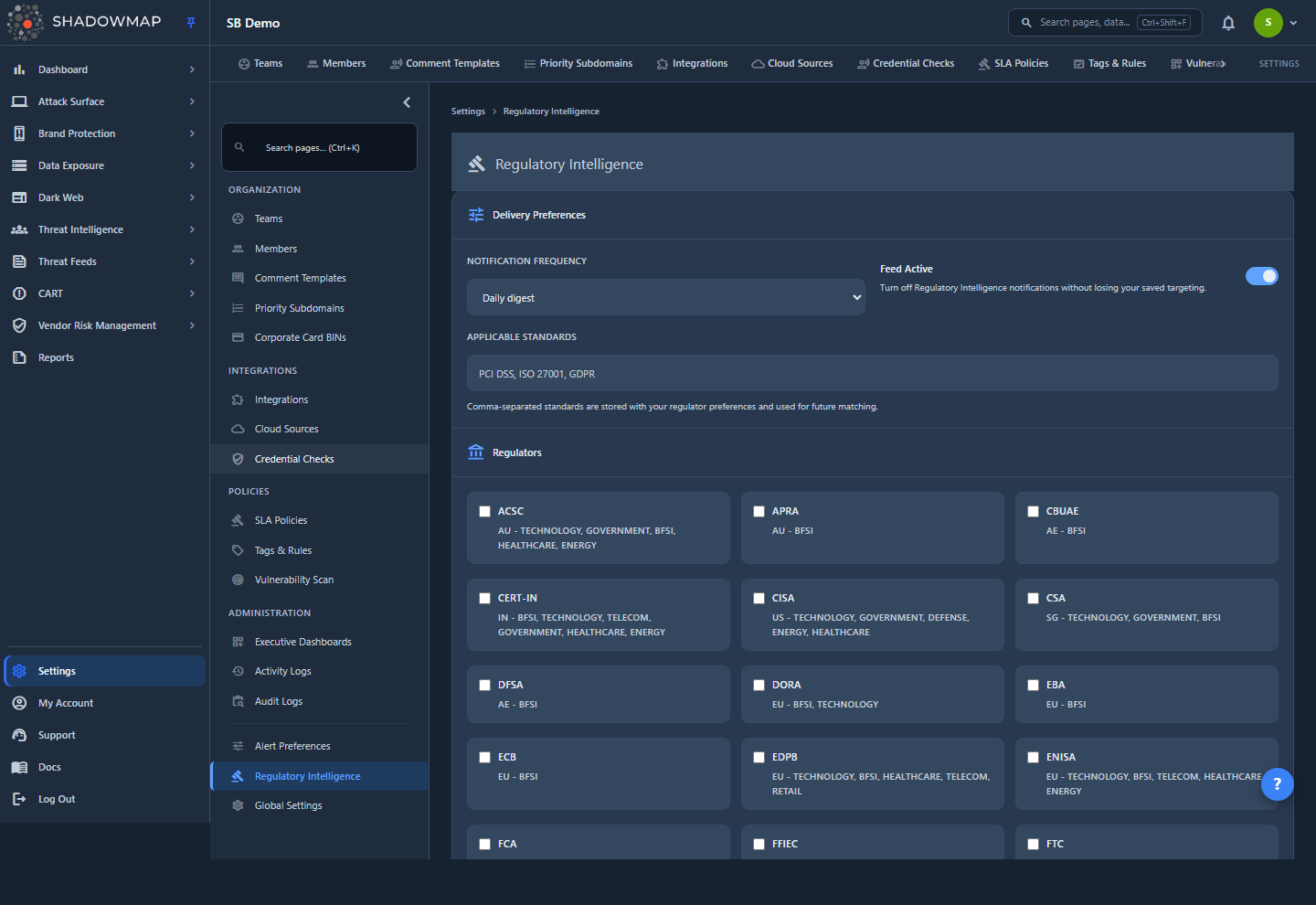 Regulatory Intelligence Preferences